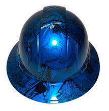 Load image into Gallery viewer, Custom Hard Hat Ridgeline Full Brim Light Kandy Blue Graffiti