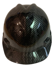 Load image into Gallery viewer, Custom Hard Hat Carbon Fiber American Flags Hydro Dipped MSA VGard Cap Style