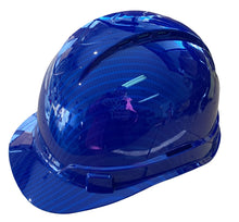 Load image into Gallery viewer, Custom Hard Hat Ridgeline Cap Style Blue True Weave Carbon Fiber