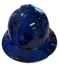 Load image into Gallery viewer, Hydro Dipped Hard Hat Ridgeline Full Brim Custom Blue Lightning Vented