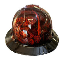 Load image into Gallery viewer, Hard Hat Ridgeline Full Brim Custom Red Reaper w/Black Brim Hydro Dipped