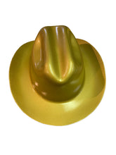 Load image into Gallery viewer, Custom Hydro Dipped Western Outlaw Gold Metallic Cowboy Hat