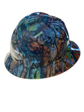 Load image into Gallery viewer, Custom Hard Hat Hydro Dipped Oil Slick Insanity Skulls MSA V-Gard Full Brim