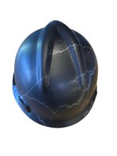 Load image into Gallery viewer, Hard Hat MSA V-Gard Cap Style Custom Hydro Dipped Silver Lightning