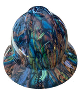 Load image into Gallery viewer, Custom Hard Hat Hydro Dipped Oil Slick Insanity Skulls MSA V-Gard Full Brim