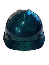 Load image into Gallery viewer, Hard Hat MSA V-Gard Cap Style Custom Hydro Dipped Kandy Blue Green Carbon Fiber