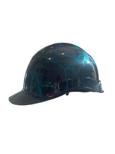Load image into Gallery viewer, Custom Hydro Dipped Kandy Blue Green Lightning Hard Hat Ridgeline Cap Style