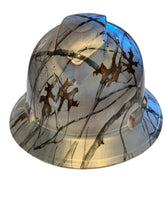 Load image into Gallery viewer, Custom Hard Hat Tarnished Silver/Pink Snow Camo Full Brim Ridgeline