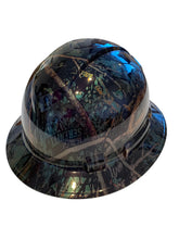 Load image into Gallery viewer, Custom Hard Hat Tarnished Blue Chrome Muddy Girl Full Brim Ridgeline