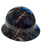 Load image into Gallery viewer, Custom Hard Hat Tarnished Blue Chrome Muddy Girl Full Brim Ridgeline