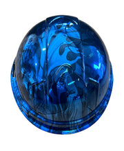 Load image into Gallery viewer, Hard Hat Ridgeline Cap Style Custom Chrome Kandy Blue Ace of Skulls
