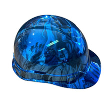 Load image into Gallery viewer, Hard Hat Ridgeline Cap Style Custom Chrome Kandy Blue Ace of Skulls