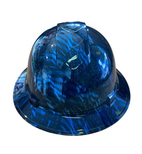 Load image into Gallery viewer, Custom Ridgeline Full Brim Hard Hat Chrome Kandy Blue Negative Flags