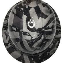 Load image into Gallery viewer, Custom Hard Hat Light Gray Midnight American Flags Full Brim Ridgeline