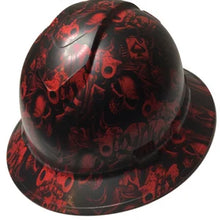 Load image into Gallery viewer, Hard Hat Ridgeline Full Brim Custom Red Gangster Skulls