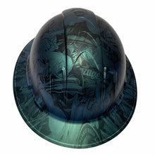 Load image into Gallery viewer, Custom Hydro Dipped Hard Hat Blue Green Chameleon Naughty Boy Full Brim Ridgeline