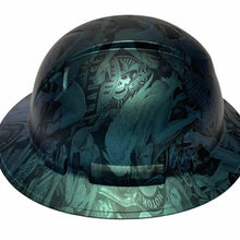Load image into Gallery viewer, Custom Hydro Dipped Hard Hat Blue Green Chameleon Naughty Boy Full Brim Ridgeline