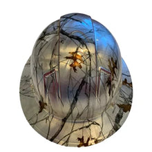 Load image into Gallery viewer, Custom Hard Hat Tarnished Silver/Pink Snow Camo Full Brim Ridgeline