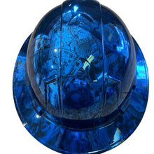 Load image into Gallery viewer, Custom Ridgeline Full Brim Hard Hat Chrome Kandy Blue Naughty Boy