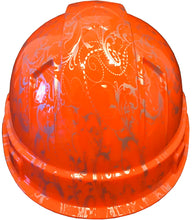 Load image into Gallery viewer, Hard Hat Ridgeline Cap Style Hi Vis Orange Lilies Hydro Dipped
