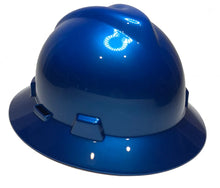 Load image into Gallery viewer, Custom Hard Hat Speedway Blue MSA V-Gard Full Brim