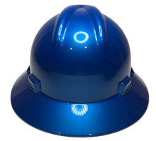 Load image into Gallery viewer, Custom Hard Hat Speedway Blue MSA V-Gard Full Brim
