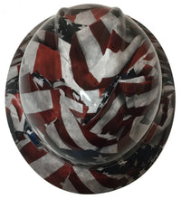 Load image into Gallery viewer, Hard Hat MSA V-Gard Full Brim Vintage American Flags