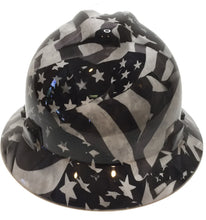 Load image into Gallery viewer, Custom Midnight American Flag Hard Hat MSA V-Gard Full Brim
