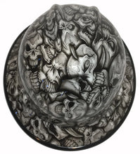 Load image into Gallery viewer, Hard Hat MSA V-Gard Full Brim Custom White Insanity Skulls with Black EdgeGard