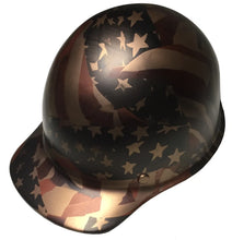 Load image into Gallery viewer, Custom Hard Hat Copper Metallic American Flags MSA SkullGard Cap Style