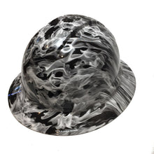 Load image into Gallery viewer, Custom Hydro Dipped Hard Hat White Flames Full Brim Ridgeline