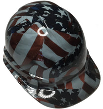 Load image into Gallery viewer, Custom Hard Hat Slate Gray American Flags Cap Style Ridgeline