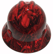Load image into Gallery viewer, Hard Hat MSA V-Gard Full Brim Custom Red Naughty Boy Hydro Dipped