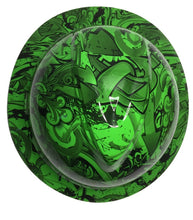 Load image into Gallery viewer, Custom Hard Hat Hydro Dipped Alien Green Graffiti MSA 500 Series V-Gard Full Brim Non-Vented 6 Point Ratchet Suspension