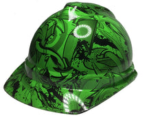 Load image into Gallery viewer, Custom Hydro Dipped Hard Hat Alien Green Graffiti MSA 500 Series Cap Style Vented