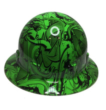 Load image into Gallery viewer, Hydro Dipped Custom Hard Hat Alien Green Graffiti Pyramex SL Series Sleek Shell Full Brim