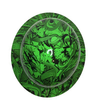 Load image into Gallery viewer, Hydro Dipped Custom Hard Hat Alien Green Graffiti Pyramex SL Series Sleek Shell Full Brim