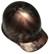 Load image into Gallery viewer, Custom Hard Hat Copper Metallic American Flags MSA SkullGard Cap Style
