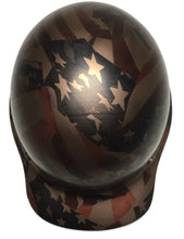 Load image into Gallery viewer, Custom Hard Hat Copper Metallic American Flags MSA SkullGard Cap Style