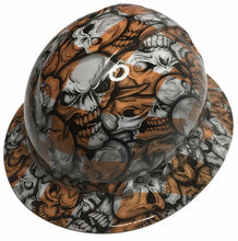 Load image into Gallery viewer, Custom Hydro Dipped Orange & White Checkered Insanity Skulls Ridgeline Full Brim
