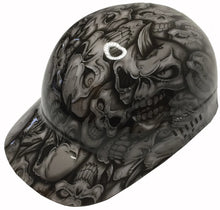 Load image into Gallery viewer, Custom Hydro Dipped Light Gray Insanity Skulls Bump Cap