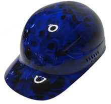 Load image into Gallery viewer, Custom Hydro Dipped Blue Flames Bump Cap