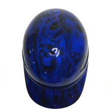 Load image into Gallery viewer, Custom Hydro Dipped Blue No Evil Skulls Bump Cap