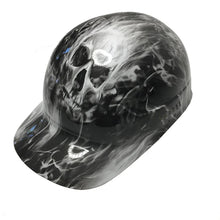 Load image into Gallery viewer, Custom Hydro Dipped White Flaming Skulls Bump Cap