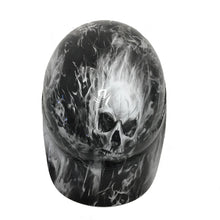 Load image into Gallery viewer, Custom Hydro Dipped White Flaming Skulls Bump Cap