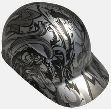 Load image into Gallery viewer, Custom Hydro Dipped Metallic Silver Graffiti Bump Cap