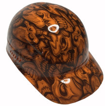 Load image into Gallery viewer, Custom Hydro Dipped Orange Insanity Skulls Bump Cap