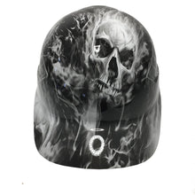 Load image into Gallery viewer, Custom Hydro Dipped White Flaming Skulls Bump Cap