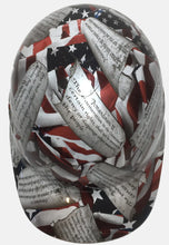 Load image into Gallery viewer, Custom Hydro Dipped Pearl White Amendments American Flags Bump Cap