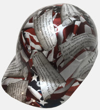 Load image into Gallery viewer, Custom Hydro Dipped Pearl White Amendments American Flags Bump Cap